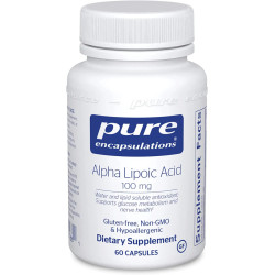 Альфа-липоевая кислота 100 мг, Alpha Lipoic Acid Pure Encapsulations, поддержка печени нервов и сердца, 60 капсул