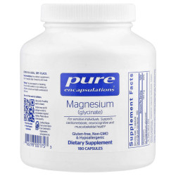 Магній гліцинат 120 мг, Magnesium (glycinate) Pure Encapsulations, 180 капсул