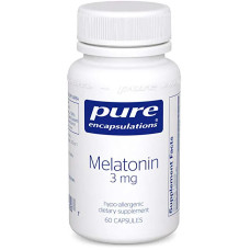 Мелатонін 3 мг, для підтримки природного сну, Pure Encapsulations Melatonin, 60 капсул