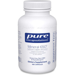 Мінеральний комплекс без заліза та міді, Mineral 650 w/o Cu & Fe Pure Encapsulations, 180 капсул