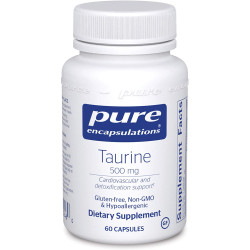 Таурін 500 мг, Taurine Pure Encapsulations, 60 капсул