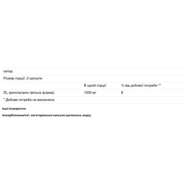 DL-фенілаланін, DL-Phenylalanine, Pure Encapsulations, 90 капсул