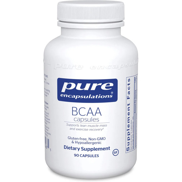 BCAA, Pure Encapsulations, поддержка мышечной функции во время упражнений, 90 капсул