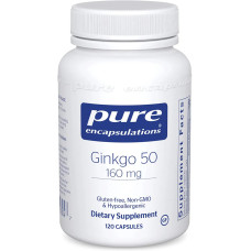 Гінкго білоба 160 мг для підтримки кисню та кровообігу, Pure Encapsulations Ginkgo Biloba, 120 капсул