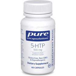 5-HTP 100 мг, 5-HTP Pure Encapsulations, стимулирование синтеза серотонина, 60 капсул