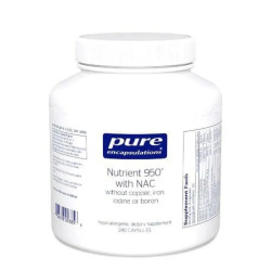 Мультивитамины с NAC, Pure Encapsulations Nutrient 950 with NAC, 240 капсул