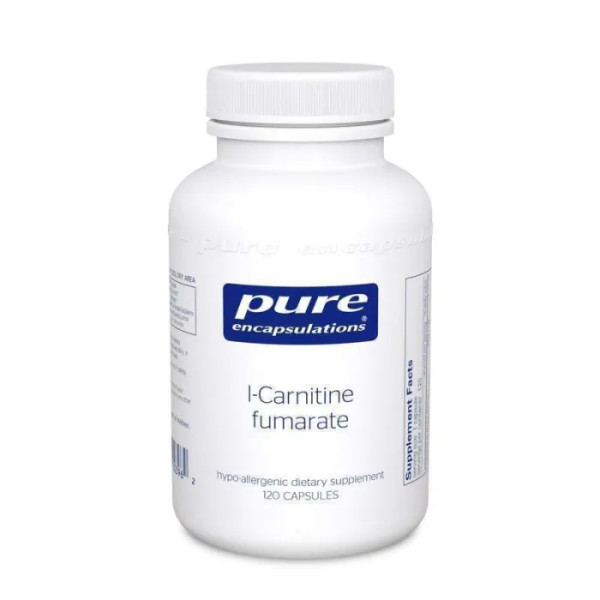 L-карнитин фумарат, l-Carnitine Fumarate, Pure Encapsulations, для улучшения метаболизма мышц и жиров, 120 капсул