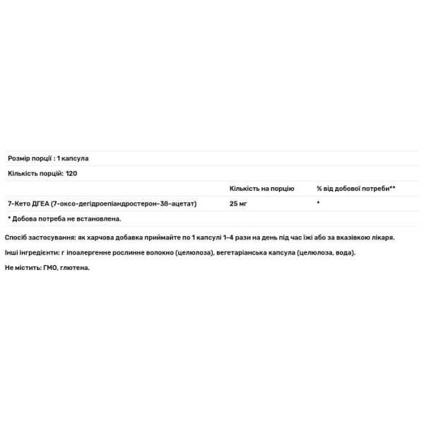7-Кето Дегідроепіандростерон, 7-Keto DHEA, Pure Encapsulations, підтримка термогенезу та здоров'я організму, 25 мг, 120 капсул