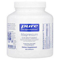 Магний цитрат/малат, Magnesium (citrate/malate) Pure Encapsulations, 180 капсул