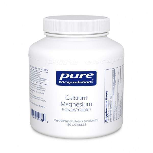 Магній Кальцій (цитрат \/ малат), Calcium Magnesium (citrate \/ malate), Pure Encapsulations, 180 капсул