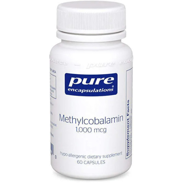 Вітамін В12 (метилкобаламін), Methylcobalamin Advanced Vitamin B12, Pure Encapsulations, для підтримки пам'яті, нервової системи та когнітивного здоров'я, 60 капсул