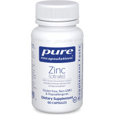 Цинк цитрат, Zinc (citrate) Pure Encapsulations, 60 капсул