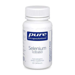 Селен цитрат, Selenium (citrate) Pure Encapsulations, антиоксидантна та серцево-судинна підтримка, 60 капсул