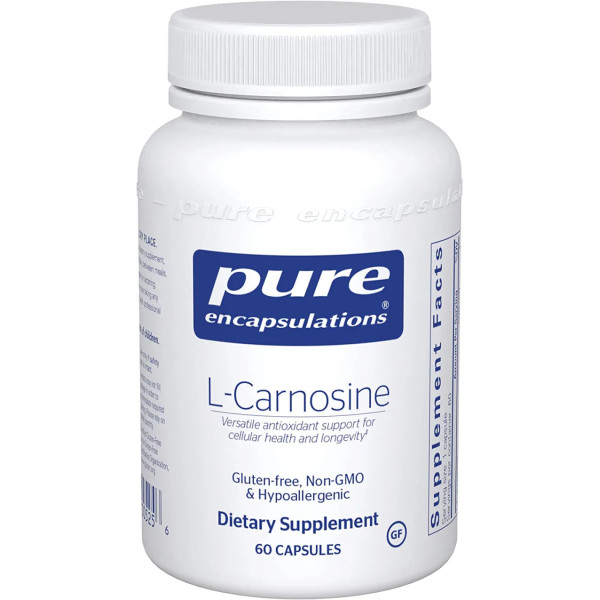 L-Карнозин, l-Carnosine, Pure Encapsulations, для суставов, мозга, здоровья сердца, 60 капсул
