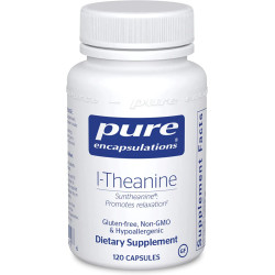 L-теанин 200 мг, l-Theanine Pure Encapsulations, для расслабления и эмоционального благополучия, 120 капсул