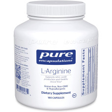 L-аргінін 1400 мг, l-Arginine Pure Encapsulations, підтримка оксиду азоту, здоров'я серця та кровотоку, 180 капсул