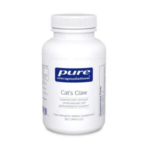 Котячий кіготь, Cat's Claw, Pure Encapsulations, для підтримки суглобів, імунної та серцево-судинної систем та здоров'я шлунково-кишкового тракту, 450 мг, 180 капсул