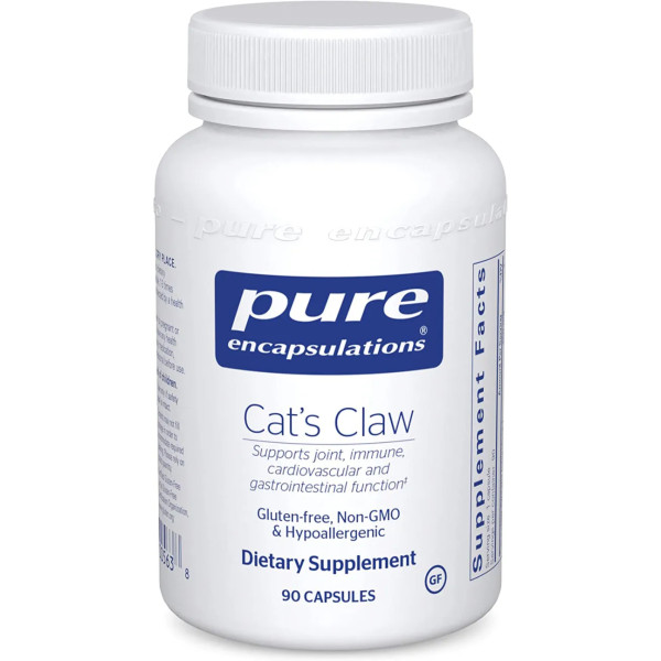 Котячий кіготь, Cat's Claw, Pure Encapsulations, для підтримки суглобів, імунної та серцево-судинної систем та здоров'я шлунково-кишкового тракту, 450 мг, 90 капсул