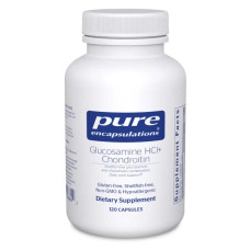 Глюкозамін з хондроїтином, Pure Encapsulations Glucosamine HCl+ Chondroitin, гіпоалергенна підтримка рухливості та функції суглобів, 120 капсул