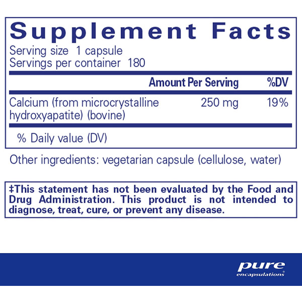 Кальцій (MCHA), Calcium (MCHA), Pure Encapsulations, 180 капсул