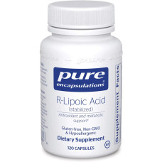 R-ліпоєва кислота, R-Lipoic Acid Pure Encapsulations, посилений антиоксидантний захист та метаболічна підтримка, 120 капсул