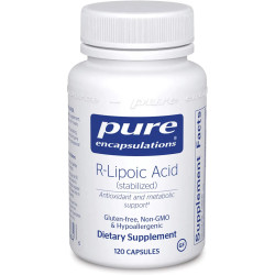 R-ліпоєва кислота, R-Lipoic Acid Pure Encapsulations, посилений антиоксидантний захист та метаболічна підтримка, 120 капсул