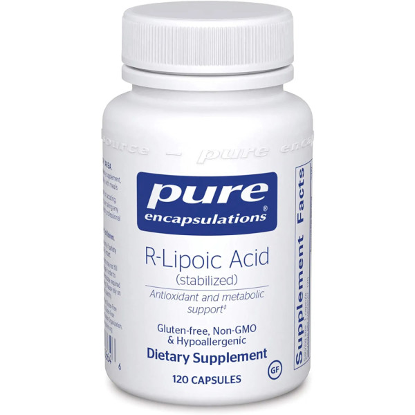 R-ліпоєва кислота (стабілізована), R-Lipoic Acid, Pure Encapsulations, 120 капсул
