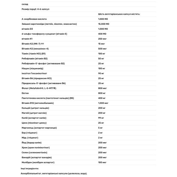 Мультивітаміни \/ мінерали з вітаміном К, Nutrient 950 with Vitamin K, Pure Encapsulations, 180 капсул