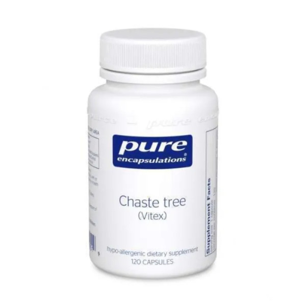 Вітекс священний, Chaste Tree (Vitex), Pure Encapsulations, для підтримки здорової тривалості менструального циклу і його протікання, репродуктивної функції і комфорту грудей, 120 капсул