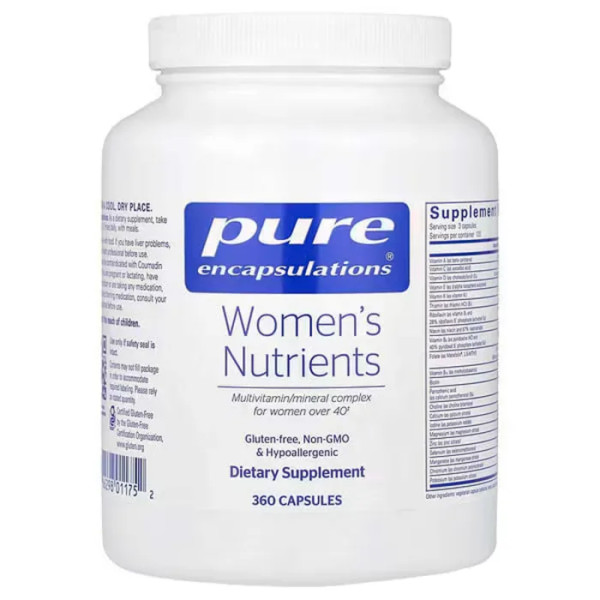Мультивітаміни для жінок 40+, Women's Nutrients, Pure Encapsulations, 360 вегетаріанських капсул