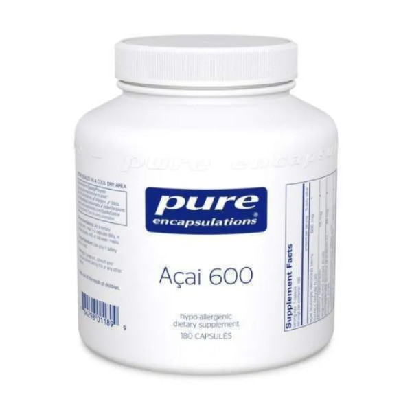 Асаї, Açai, Pure Encapsulations, 600 мг, 180 капсул
