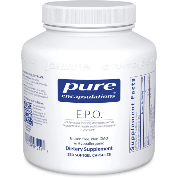 Масло примули вечірньої, EPO (evening primrose oil), Pure Encapsulations, 250 капсул