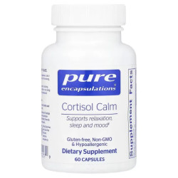 Кортизол, Cortisol Calm Pure Encapsulations, для підтримки здорового рівня, розслаблення та спокійного сну при стресі, 60 капсул
