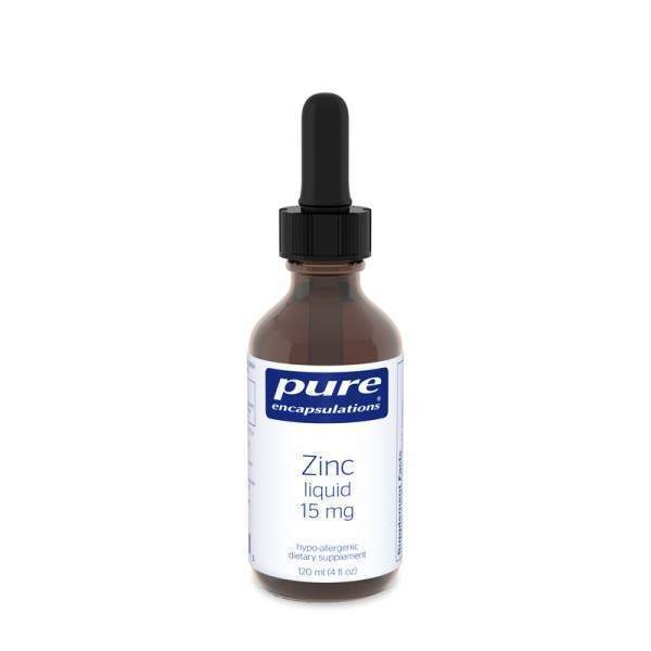 Цинк в рідкій формі, Zinc liquid, Pure Encapsulations, 15 мг, 120 мл