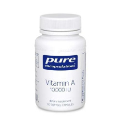Витамин A 10,000 МЕ с маслом печени трески, Pure Encapsulations Vitamin A, 120 капсул