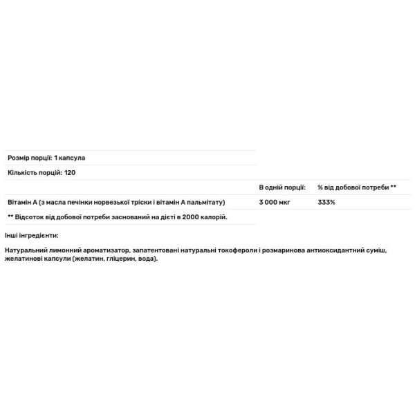 Вітамін A, Vitamin A, Pure Encapsulations, з масла печінки тріски, підтримує імунне і клітинне здоров'я, зір, кістки, шкіру і репродуктивну функцію, 10,000 МО, 120 капсул