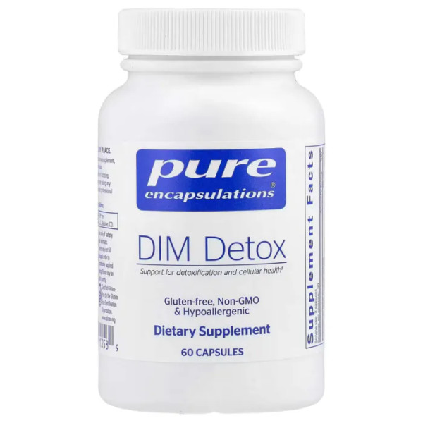 ДІМ детокс, DIM Detox, Pure Encapsulations, підтримка детоксикації печінки та метаболізму гормонів, 60 капсул