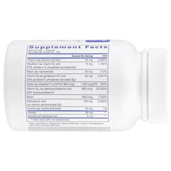 Вітаміни групи В, PureGenomics B-Complex, Pure Encapsulations, для підтримки експресії генів, клітинної функції, вироблення гормонів та енергетичного метаболізму, 120 капсул