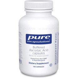 Буферизована аскорбінова кислота, Buffered Ascorbic Acid Pure Encapsulations, для чутливих людей, 90 капсул