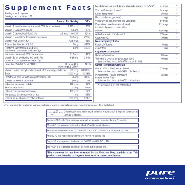Поживні речовини для довголіття, Longevity Nutrients, Pure Encapsulations, мультивітамінно-мінеральний комплекс для здорового старіння, 240 капсул
