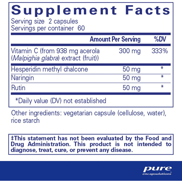 Ацерола \/ Флавоноїди, Acerola \/ Flavonoid, Pure Encapsulations, 120 капсул