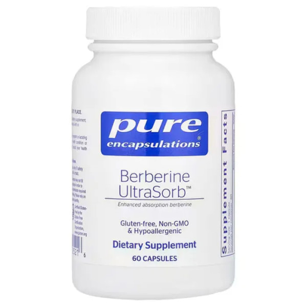 Берберін UltraSorb™, Berberine, Pure Encapsulations, покращене засвоєння, 550 мг, 60 вегетаріанських капсул