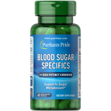 Поддержка сахара в крови, Puritan's Pride Blood Sugar Specifics, с корицей и хромом, 60 капсул