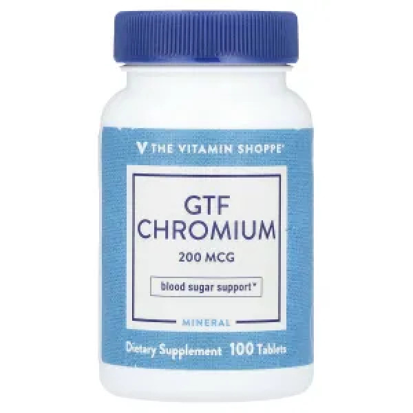 Хром, GTF Chromium, Vitamin Shoppe, 200 мкг, 100 таблеток