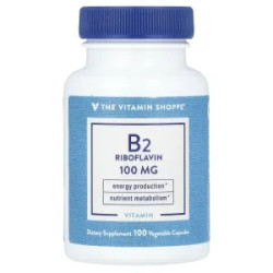 Витамин B2 100 мг, Vitamin B2 Riboflavin The Vitamin Shoppe, 100 растительных капсул