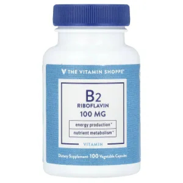 Вітамін B2, Vitamin B2 Riboflavin, The Vitamin Shoppe, 100 мг, 100 рослинних капсул
