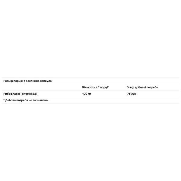 Вітамін B2, Vitamin B2 Riboflavin, The Vitamin Shoppe, 100 мг, 100 рослинних капсул