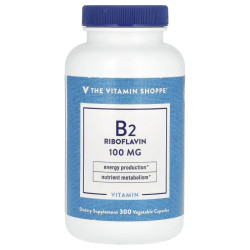 Вітамін B2 100 мг, Vitamin B2 Riboflavin Vitamin Shoppe, 300 рослинних капсул