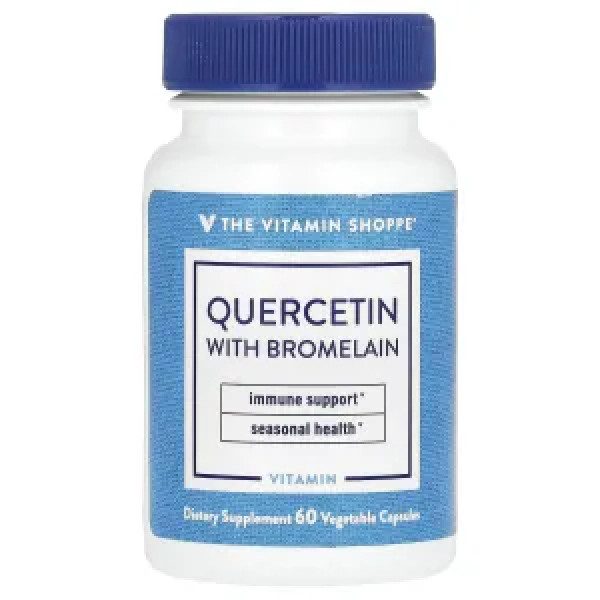 Кверцетин з бромелаїном, Quercetin With Bromelain, The Vitamin Shoppe, 60 рослинних капсул