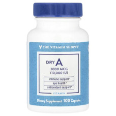 Вітамін A 3000 мкг (10 000 МО), Dry A The Vitamin Shoppe, 100 капсул